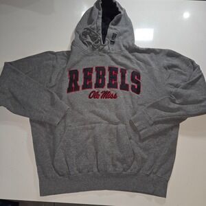 Stadium Athletics Ole Miss Rebels Hoodie Gray Pullover Sweatshirt Large
